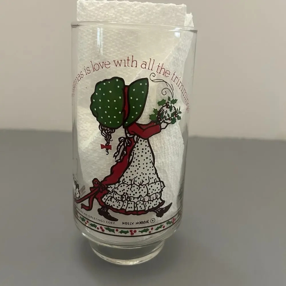 Vintage Holly Hobbie Coca-Cola Glasses Lot of 3 Christmas Tumblers READ